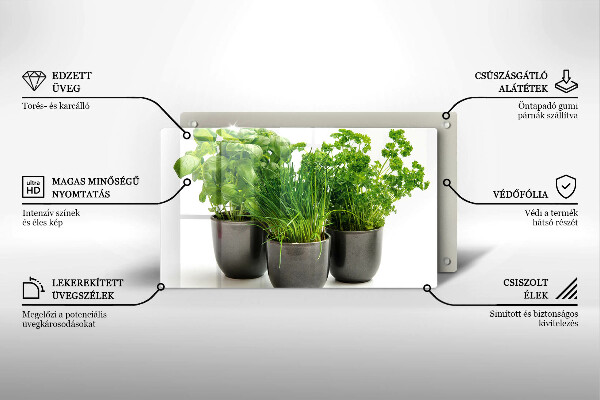 Szklana deska do krojenia Doniczki z ziołami
