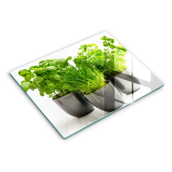 Szklana deska do krojenia Doniczki z ziołami