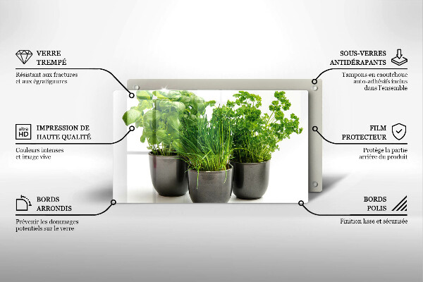 Szklana deska do krojenia Doniczki z ziołami