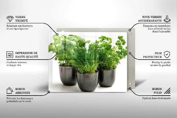 Szklana deska do krojenia Doniczki z ziołami