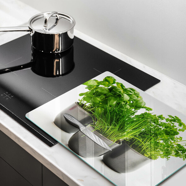 Szklana deska do krojenia Doniczki z ziołami