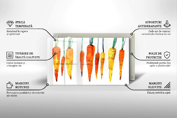 Szklana deska do krojenia Ilustracja marchewki