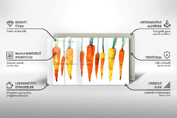 Szklana deska do krojenia Ilustracja marchewki