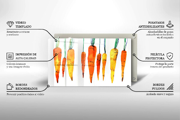 Szklana deska do krojenia Ilustracja marchewki