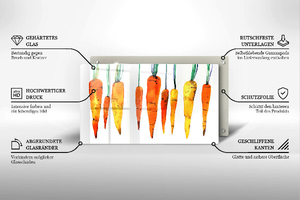 Szklana deska do krojenia Ilustracja marchewki