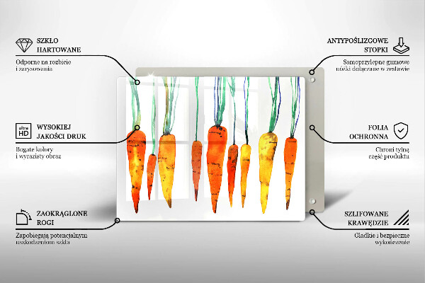 Szklana deska do krojenia Ilustracja marchewki
