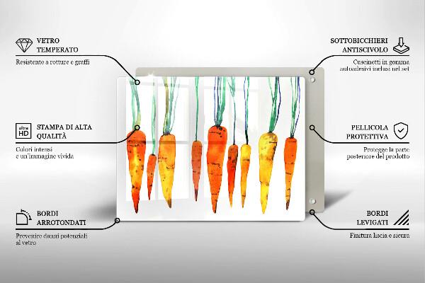 Szklana deska do krojenia Ilustracja marchewki