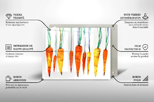 Szklana deska do krojenia Ilustracja marchewki