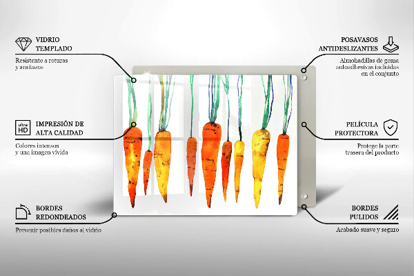 Szklana deska do krojenia Ilustracja marchewki