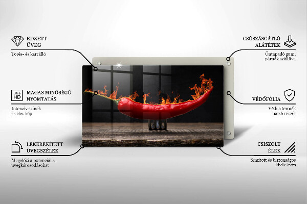 Szklana deska do krojenia Gorąca papryczka chili