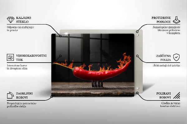 Szklana deska do krojenia Gorąca papryczka chili