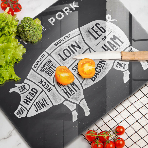 Szklana deska do krojenia Mięso świni wieprzowina