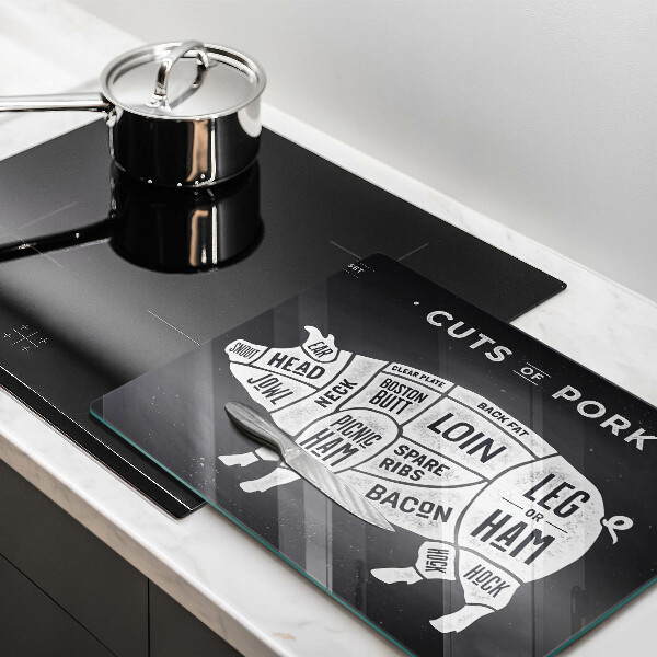 Szklana deska do krojenia Mięso świni wieprzowina