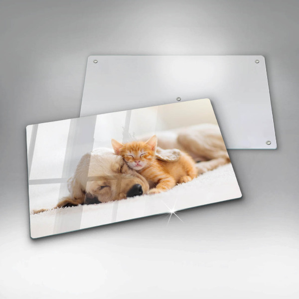 Szklana deska do krojenia Zwierzęta pies i kot