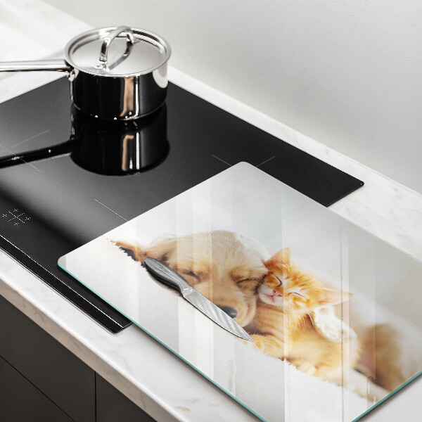 Szklana deska do krojenia Zwierzęta pies i kot