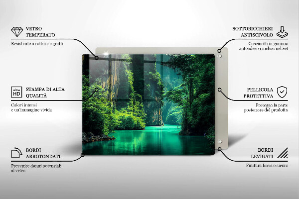 Szklana deska do krojenia Pejzaż laguna