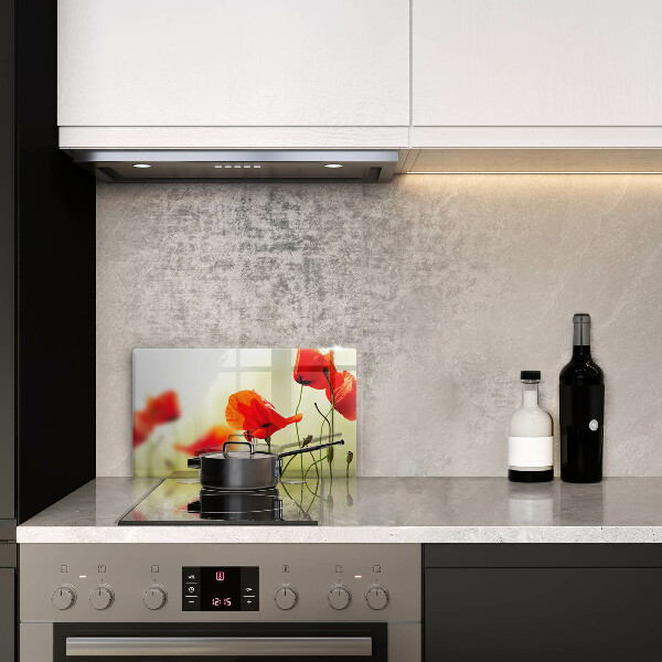 Szklana deska do krojenia Czerwone kwiaty maki