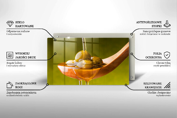 Szklana deska do krojenia Oliwa i oliwki