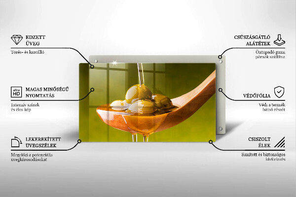 Szklana deska do krojenia Oliwa i oliwki