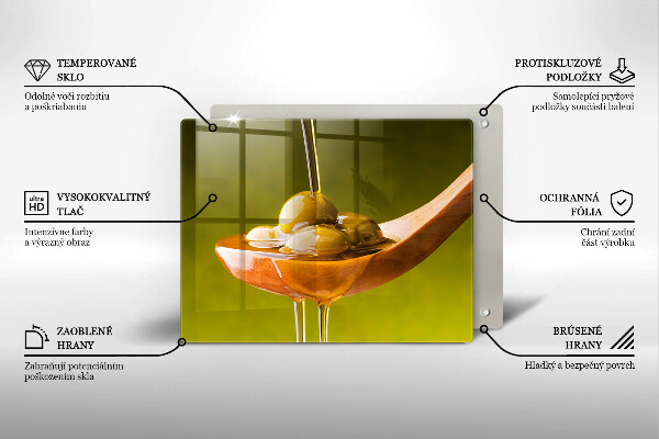 Szklana deska do krojenia Oliwa i oliwki