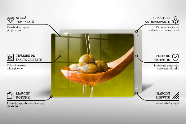 Szklana deska do krojenia Oliwa i oliwki