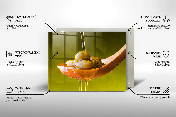 Szklana deska do krojenia Oliwa i oliwki