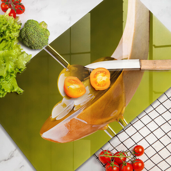 Szklana deska do krojenia Oliwa i oliwki