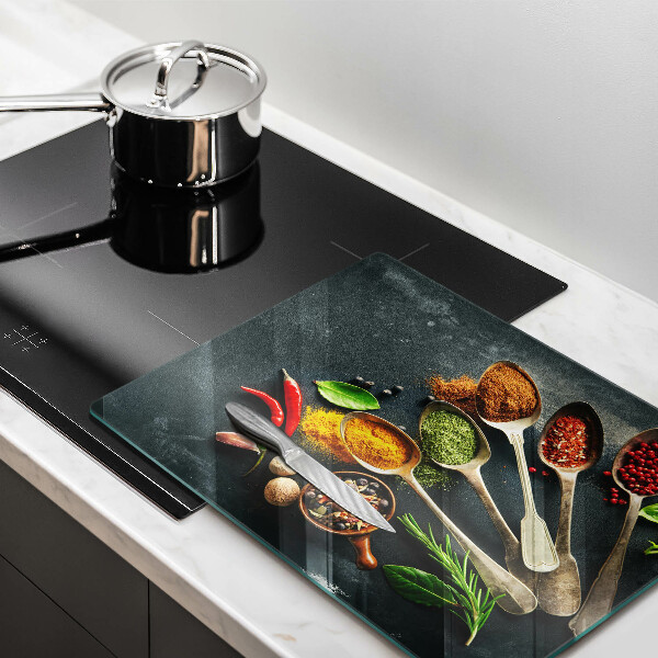 Szklana deska do krojenia Kuchenne łyżki przyprawy