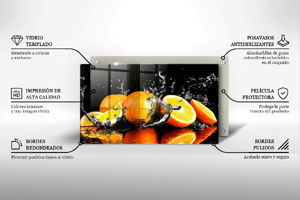 Szklana deska do krojenia Soczyste owoce pomarańcze