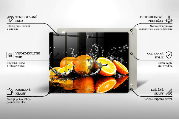 Szklana deska do krojenia Soczyste owoce pomarańcze