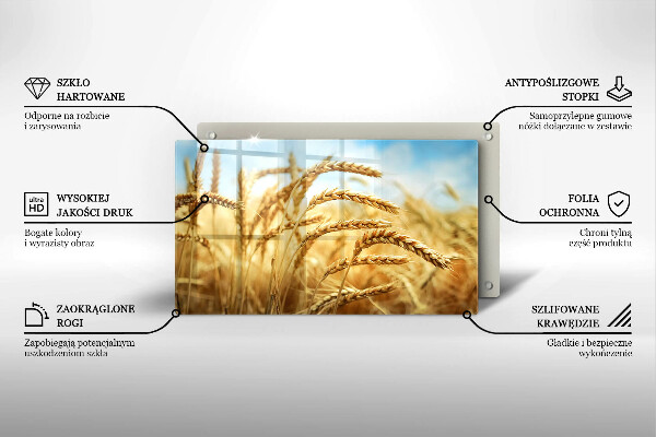 Szklana deska do krojenia Kłosy zbóż na polu
