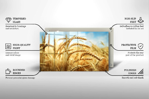 Szklana deska do krojenia Kłosy zbóż na polu