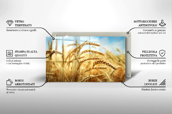 Szklana deska do krojenia Kłosy zbóż na polu