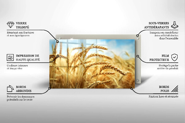 Szklana deska do krojenia Kłosy zbóż na polu