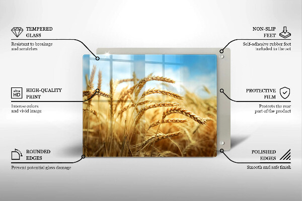 Szklana deska do krojenia Kłosy zbóż na polu