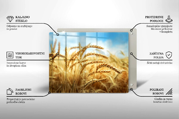 Szklana deska do krojenia Kłosy zbóż na polu