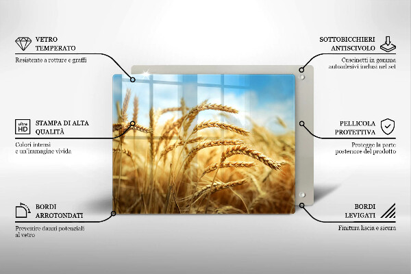 Szklana deska do krojenia Kłosy zbóż na polu
