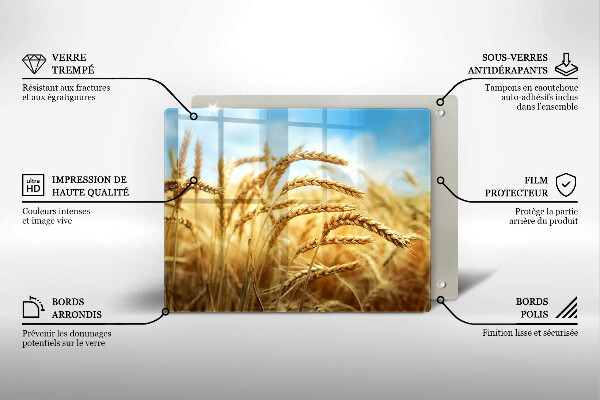 Szklana deska do krojenia Kłosy zbóż na polu