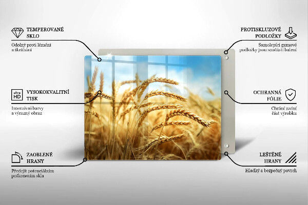 Szklana deska do krojenia Kłosy zbóż na polu