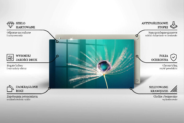 Szklana deska do krojenia Rosa na dmuchawcu