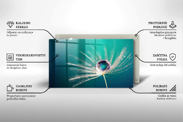 Szklana deska do krojenia Rosa na dmuchawcu