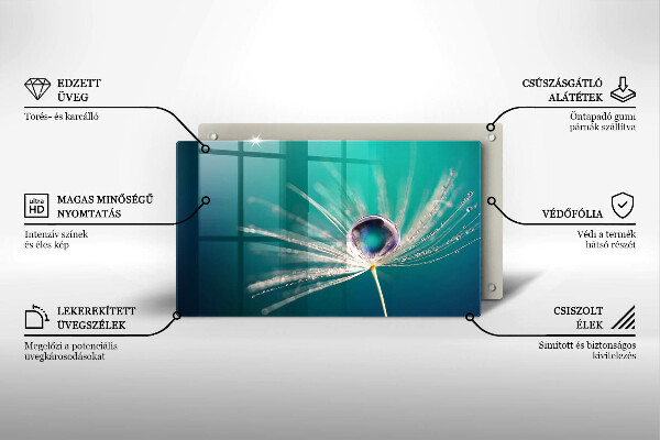 Szklana deska do krojenia Rosa na dmuchawcu