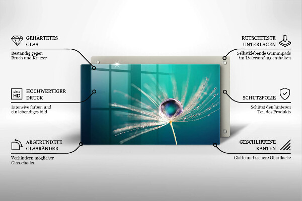 Szklana deska do krojenia Rosa na dmuchawcu