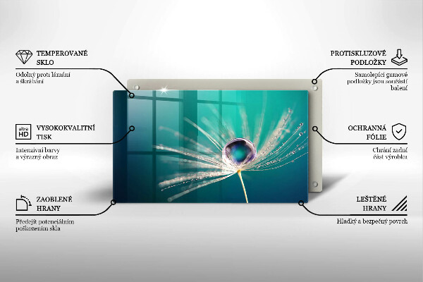 Szklana deska do krojenia Rosa na dmuchawcu