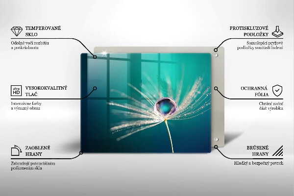 Szklana deska do krojenia Rosa na dmuchawcu