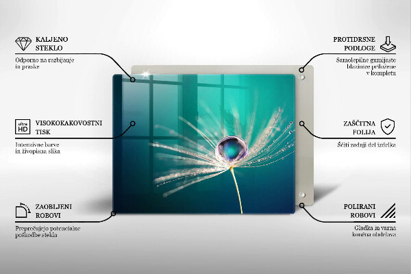 Szklana deska do krojenia Rosa na dmuchawcu