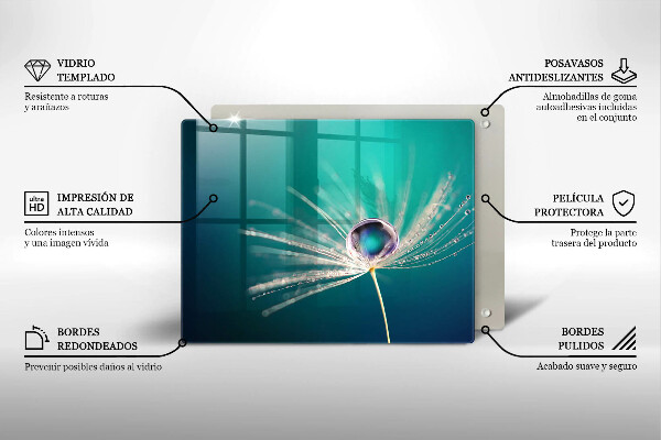 Szklana deska do krojenia Rosa na dmuchawcu