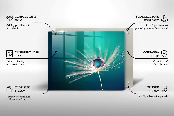 Szklana deska do krojenia Rosa na dmuchawcu