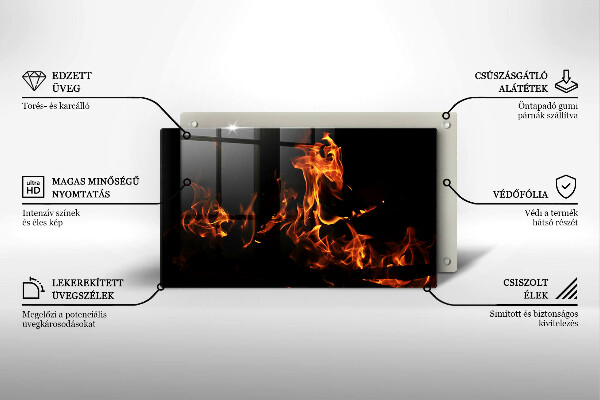 Szklana deska do krojenia Ogień żywy płomień