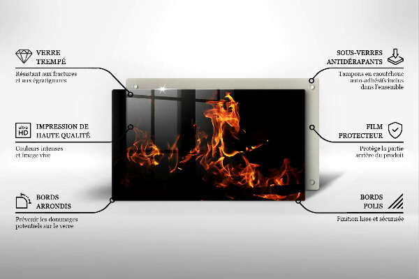 Szklana deska do krojenia Ogień żywy płomień